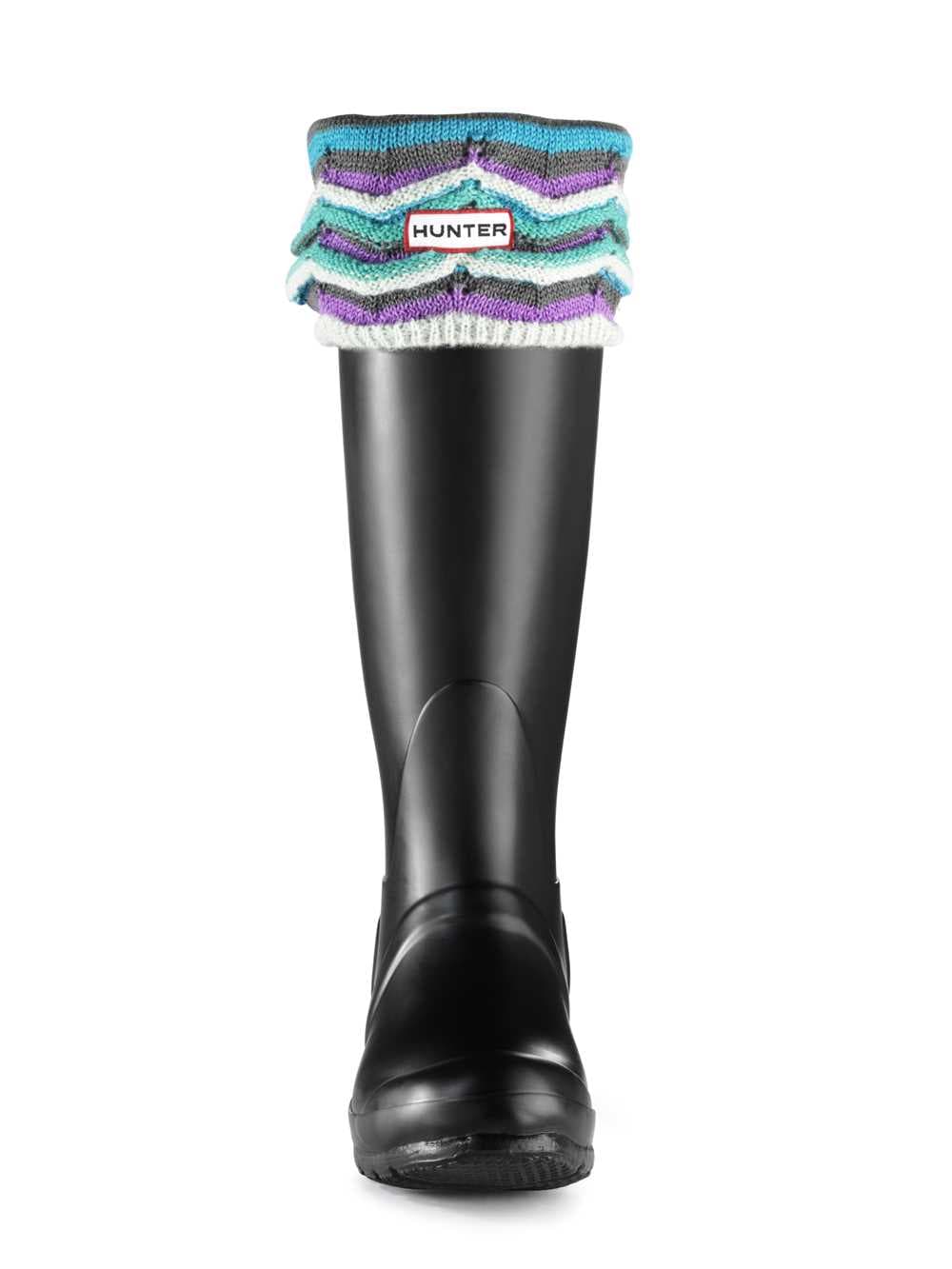 Hunter Welly Warmers Zig Zag Patterned Socks, view 2