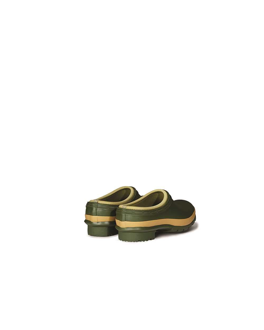Hunter Womens Gardening Clogs - Neoprene lined for Warmth in Green, view 3