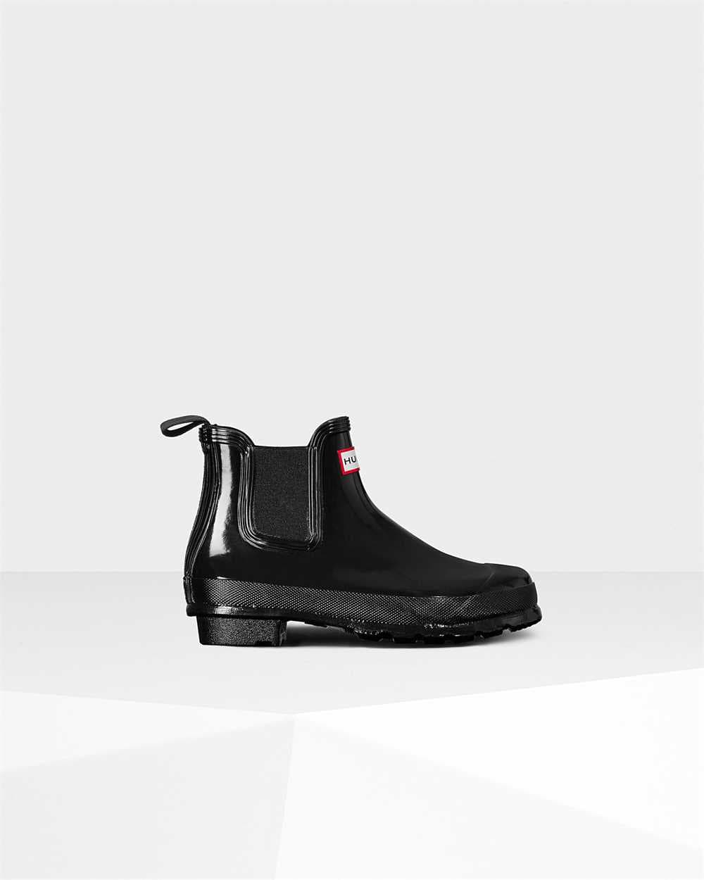 Hunter Women's Original Gloss Black Chelsea Boots