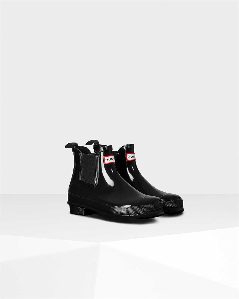 Hunter Women's Original Gloss Black Chelsea Boots