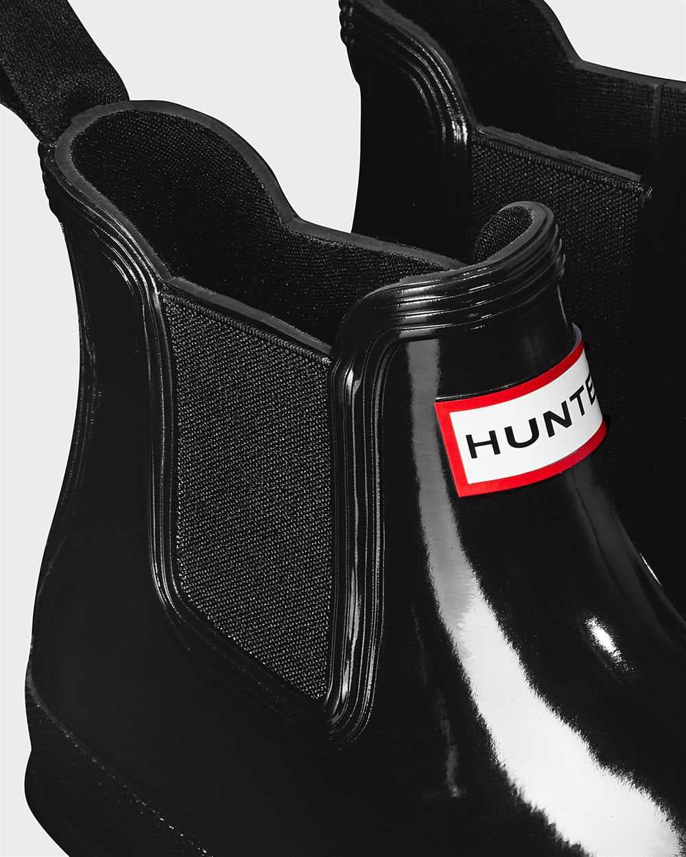 Hunter Women's Original Gloss Black Chelsea Boots