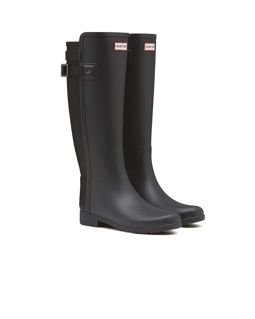 Hunter Women's Original Refined Backstrap Dark Slate Black Wellington Boots