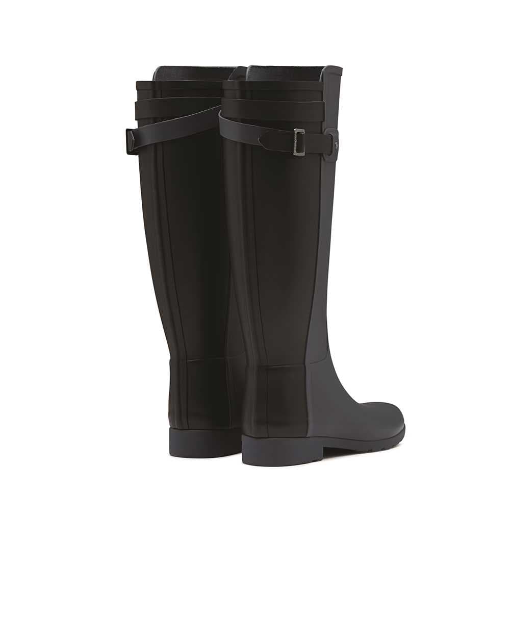 Hunter Women's Original Refined Backstrap Dark Slate Black Wellington Boots