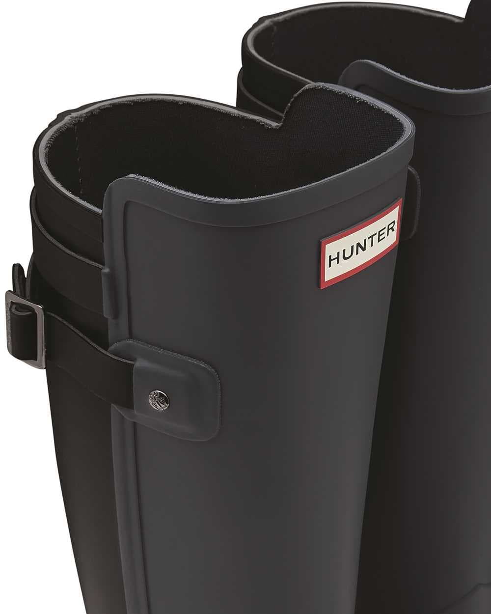Hunter Women's Original Refined Backstrap Dark Slate Black Wellington Boots