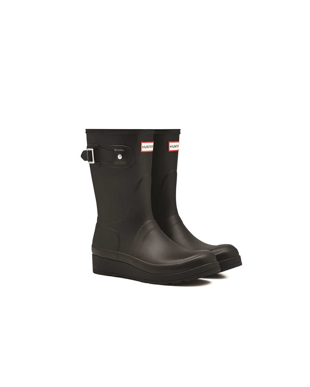 Hunter Women's Original Short Wellington Boots Low Wedge Sole, view 2