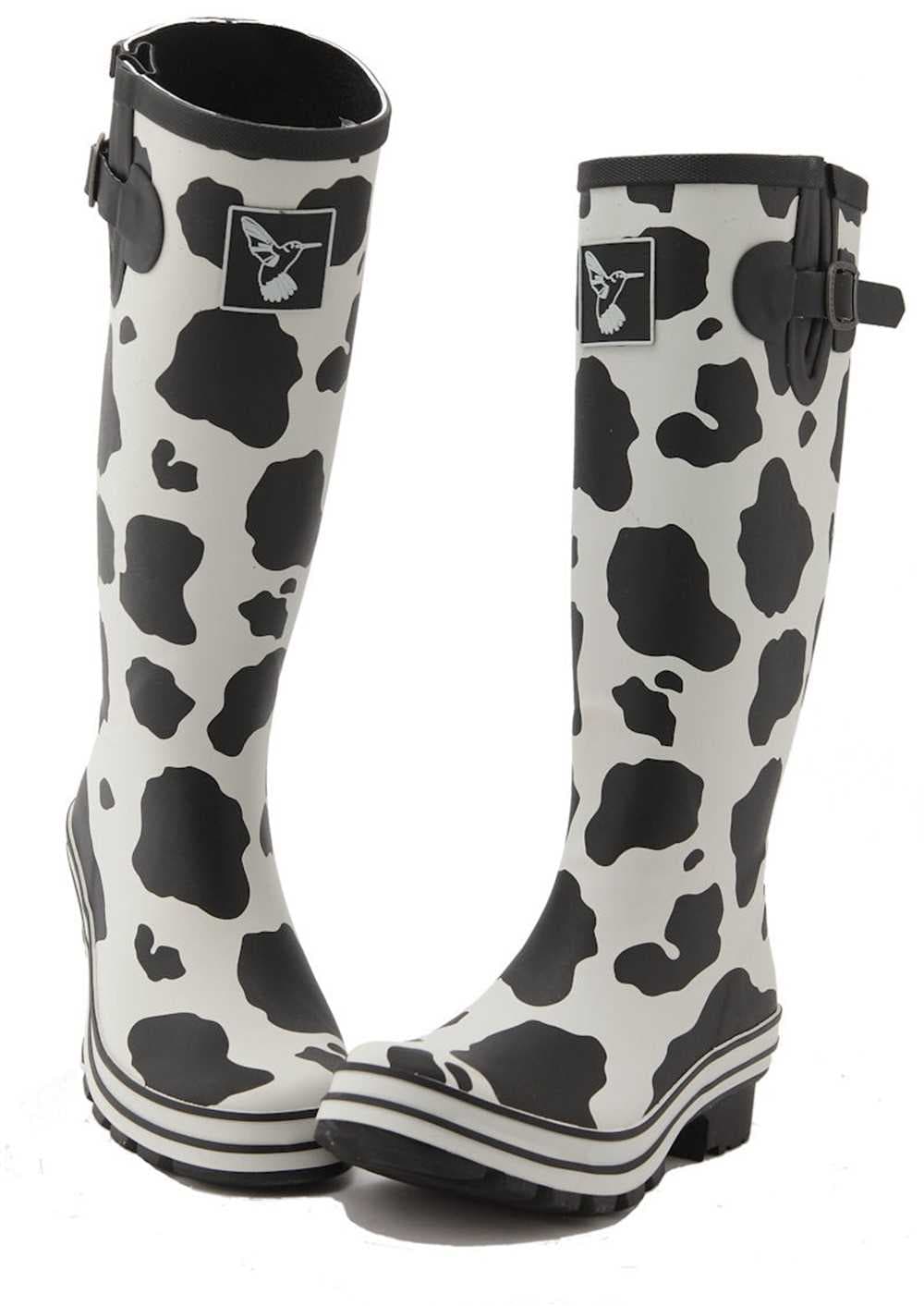 Evercreatures Cow Print Wellington Boots, view 3