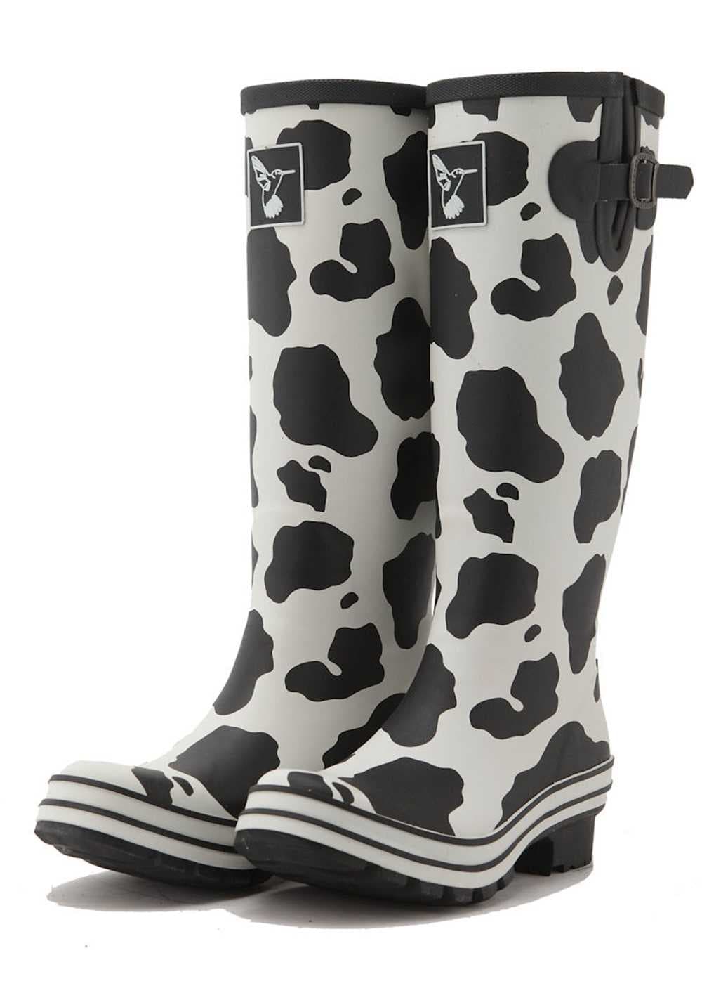 Evercreatures Cow Print Wellington Boots, view 5