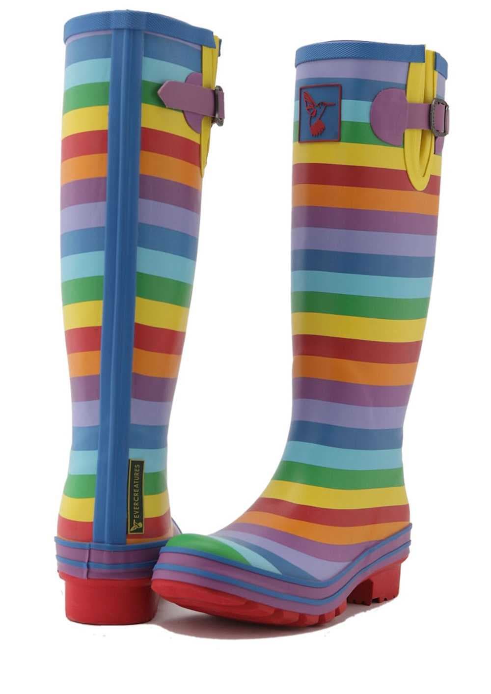 Evercreatures Rainbow Wellington Boots, view 4