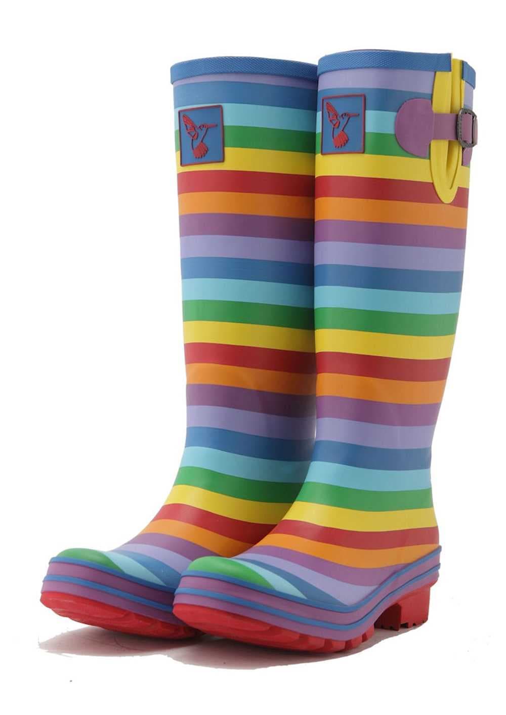 Evercreatures Rainbow Wellington Boots, view 5