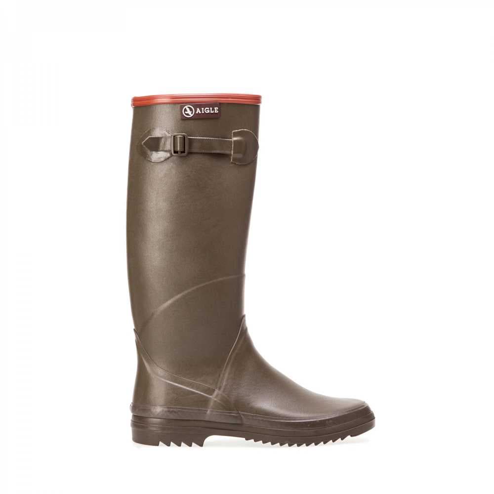 Aigle Chantebelle Kaki Wellingtons - Skinny Calf Boots