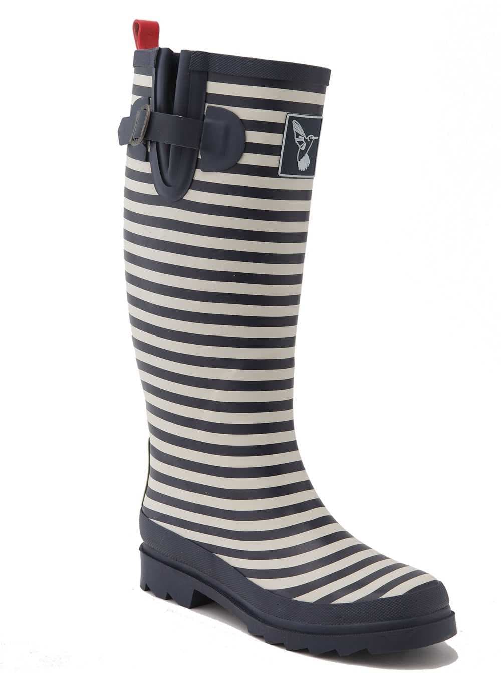 Evercreatures Bristol Navy And White Stripe Wellington Boots
