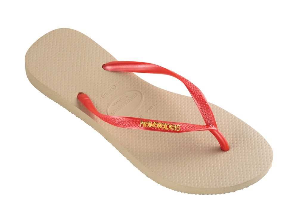 Havaianas Slim Logo Metallic Flip Flops
