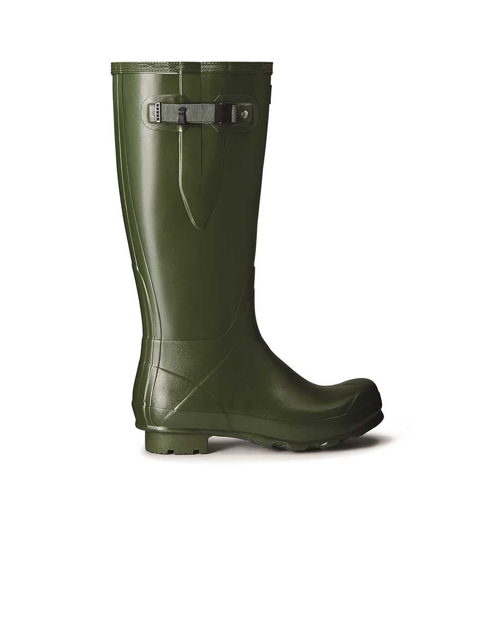 Hunter Norris Field Mens Adjustable Wellies in Green