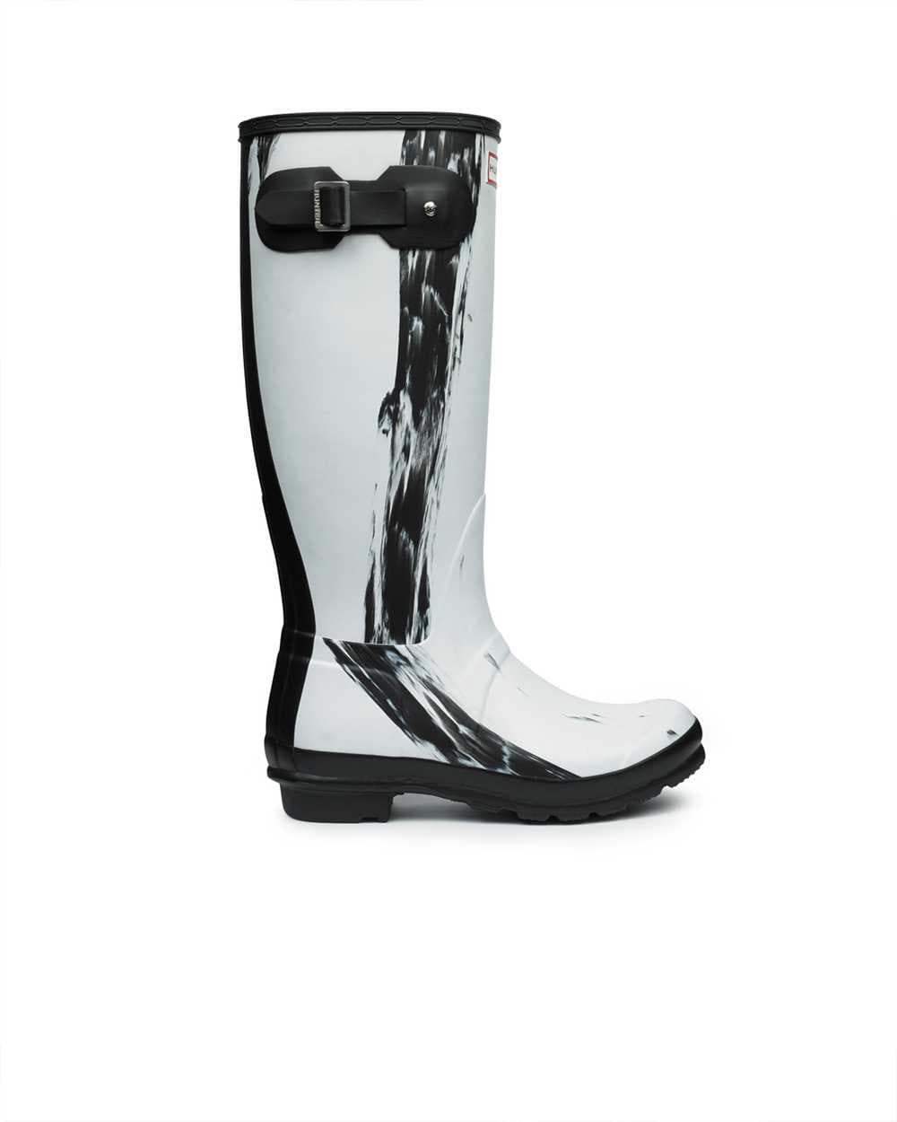 Hunter Tall Original Nightfall Black and White Wellington Boots