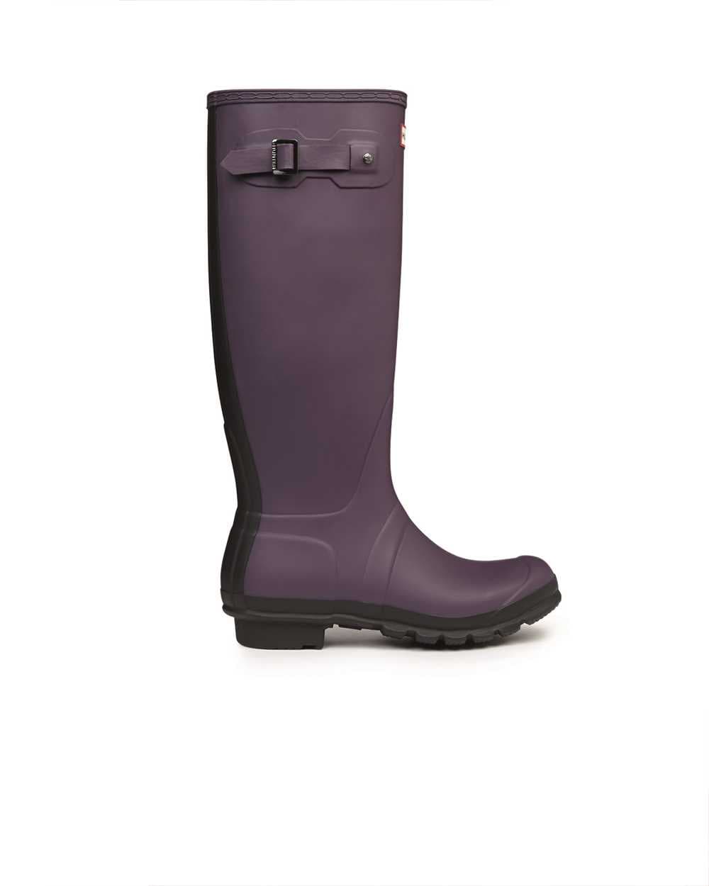 Hunter Tall Original Two Tone Dark Plum Wellington Boots