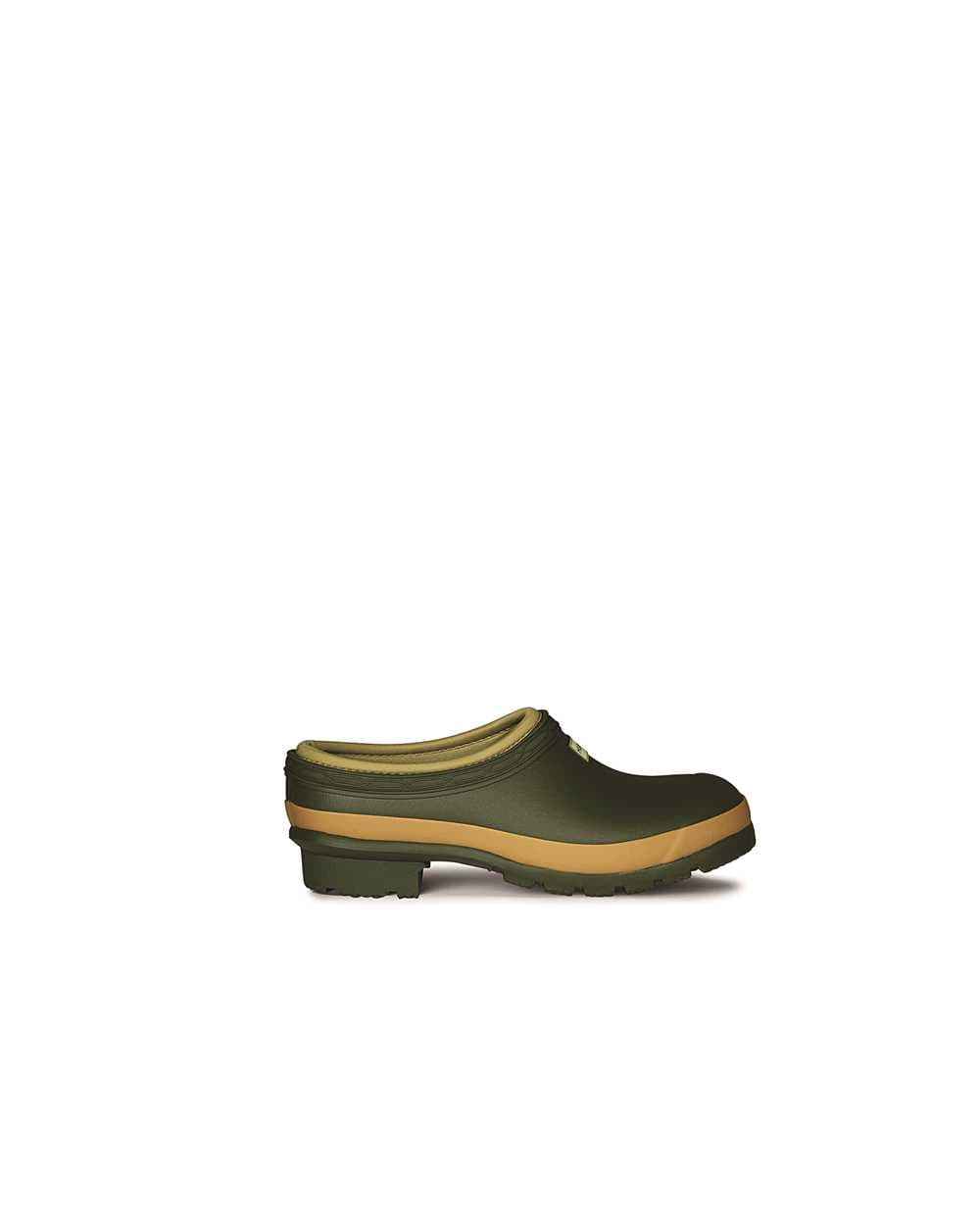 Hunter Womens Gardening Clogs - Neoprene lined for Warmth in Green