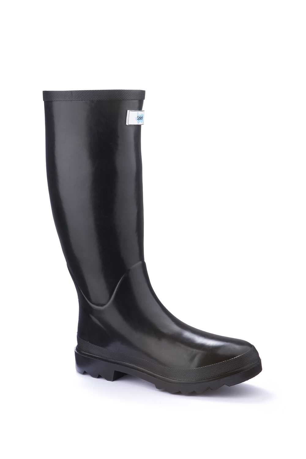 Miss Predictable Black Gloss Splash Wellies (standard fit)