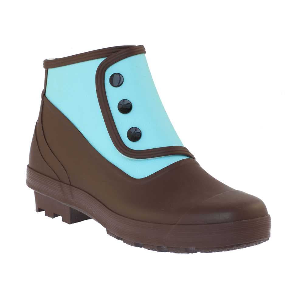 New "Greta Garbo" Spats - Chocolate and Sky Vintage Style Wellies